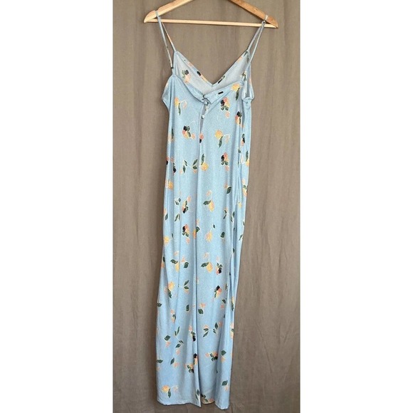 O'Neill Izzy Floral Flowers Baby Blue Midi Dress Size Small - Picture 15 of 16